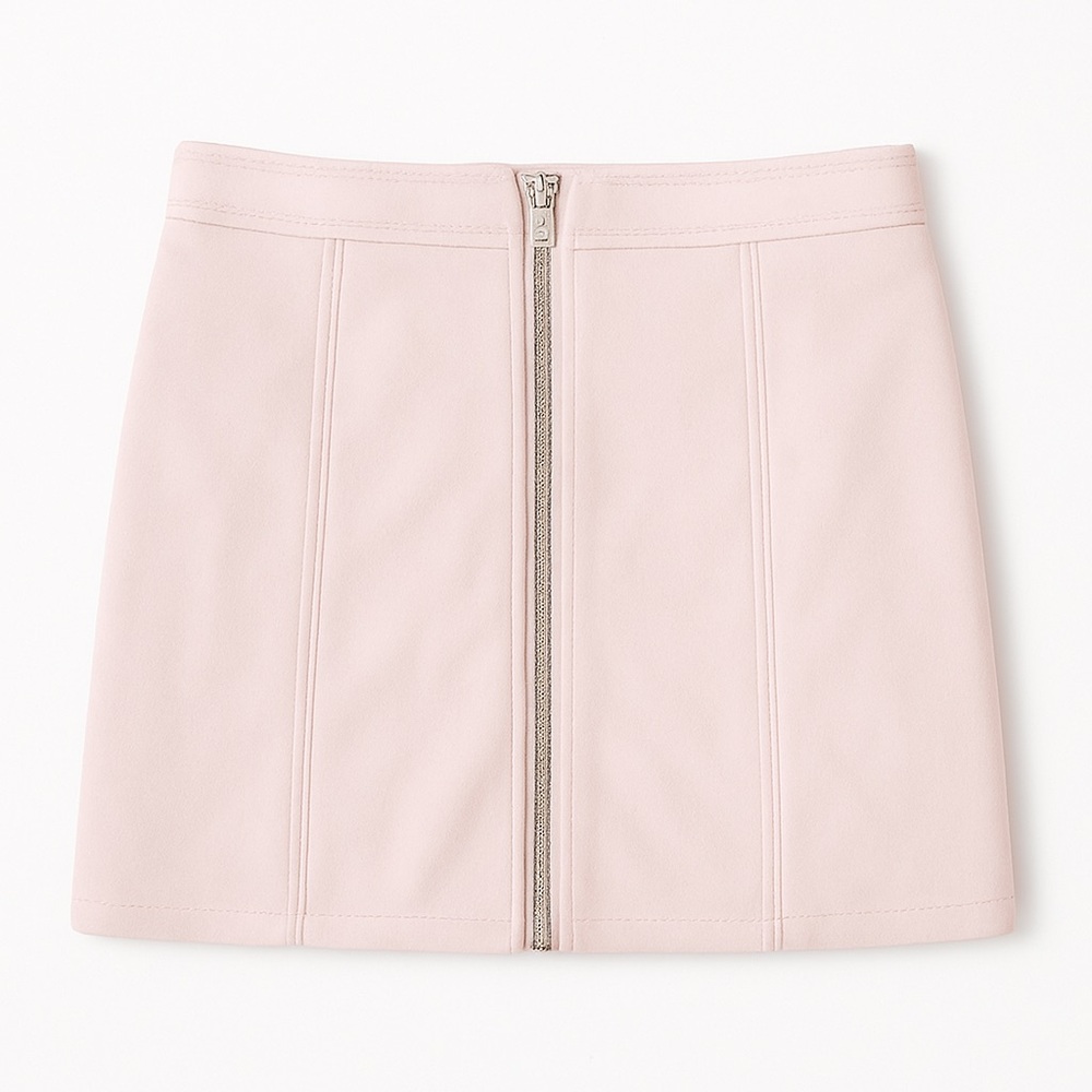 Forever 21 • Pale Pink Faux Suede Zip-Front Mini Skirt • Size S